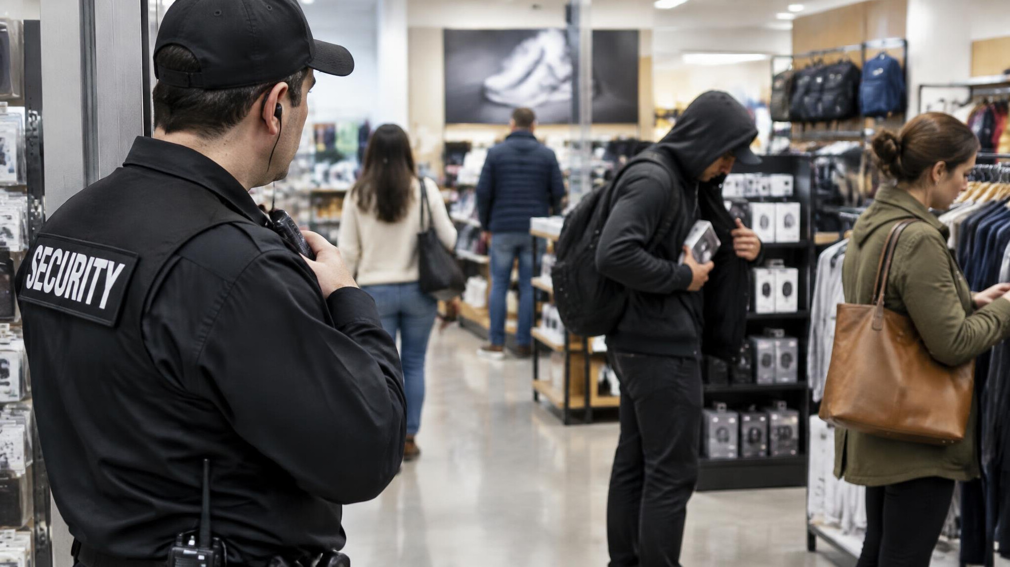 store detective watching customers